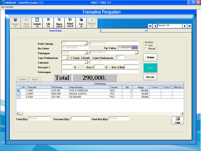 Produk software akuntansi Limax